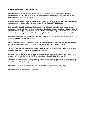 A preview of a PDF biography for McArter, Glenville